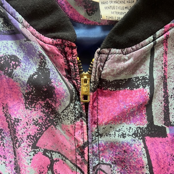 Vintage Hence Abstract Silk Bomber Jacket - Picture 6 of 16